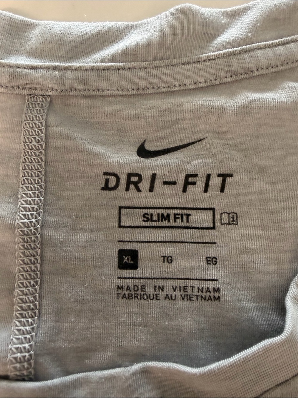 Nike T-Shirt in Gray with Black Logo Tag